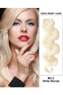 20” #613 Bleach White Blonde Body Wave Weave Remy Human Hair Extensions 20” #613 Bleach White Blonde Body Wave Weave Remy Human Hair Extensions